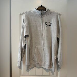 Destin Zip-Up Fleece Jacket in Light Gray
